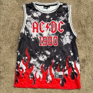 AC/DC 1980 Black and Red Flame Tank